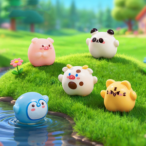 Figurines miniatures mignonnes de tigre et de panda en résine, accessoires de décoration DIY pour aménagement paysager de jardin, motif dessin animé, micro-paysage - Product Image 3