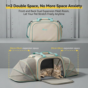 กระเป๋าแมวกระเป๋าเป้สะพายหลังแมวแบบพกพาผ้าอ็อกซ์ฟอร์ดเป็นมิตรกับสิ่งแวดล้อมกระเป๋าเป้สะพายหลังแมวตัวเล็กสุนัขขนาดเล็กความจุขนาดใหญ่ Crossbody ต่อต้านความเครียด - Product Image 3