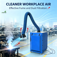 Extracteur de fumée industriel à bras unique à haut débit d'air pour les grands volumes de fumée de soudage