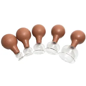 New Factory Supplier Silicone Cupping Cup Set With Glass Vacuum Cupping Set Cup For Massage Cupping