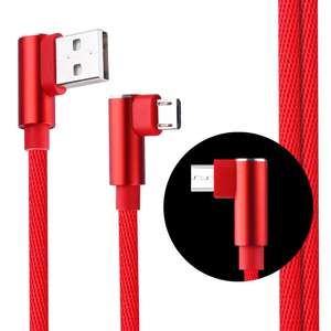 สายไนลอนถักคู่แบบตรง/90องศาแบบ c/micro USB 3A ชาร์จเร็ว10Gbps ความเร็วสูง - Product Image 4