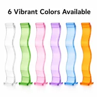 Nouveauté : Poussoirs de Mahjong en Acrylique Forme Vague, Supports Antidérapants Transparents pour Tuiles de Mahjong, Accessoires pour Jeu de Mahjong Américain