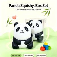 Jouet anti-stress en forme de panda mignon, jouet rebondissant doux, jouet de décompression, décoration de bureau, ensemble cadeau