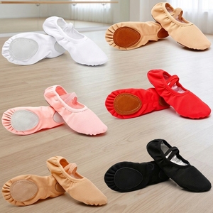 Zapatillas de <span class=keywords><strong>Ballet</strong></span> de Lona con Suela Partida, Pantuflas de Baile Planas <span class=keywords><strong>para</strong></span> Yoga y Danza, <span class=keywords><strong>para</strong></span> Niñas y Mujeres, Gran Venta - Product Image 1