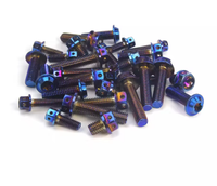 Baut Titanium Gr5, M6 baut dan mur heksagonal Anodized, baut dan sekrup Titanium dekoratif sepeda motor DIN6921