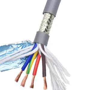 双绞线屏蔽拖链电缆12芯0.2 0.3 0.5毫米超高灵活性TRVVSP拖链电缆1m 24,22，20 AW