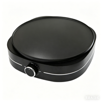 Crêpière électrique HUAQI 30 cm 1200 W en aluminium, revêtement antiadhésif, contrôle de température réglable, plaques à gaufres interchangeables