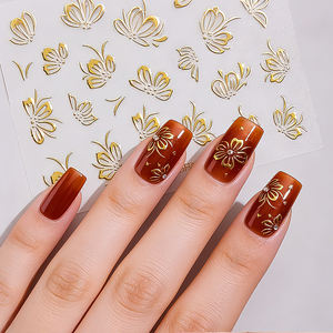 Calcomanías de Uñas 3D con Relieve de Mariposa en Dorado, para Arte de Uñas, Seguras, Ecológicas y Duraderas, para Salón o Diseño Personal de Uñas - Product Image 3