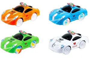 Coche de policía con luces y música para niños, juguete de coche eléctrico con ruedas universales, funciona con batería caliente, novedad