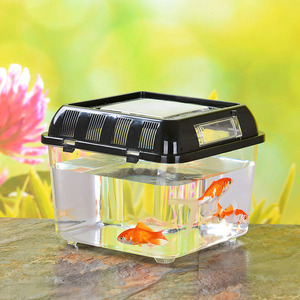 Accessori per pesci e tartarughe in plastica trasparente di alta qualità per animali domestici con <span class=keywords><strong>Design</strong></span> quadrato piccolo <span class=keywords><strong>acquario</strong></span> da viaggio - Product Image 6