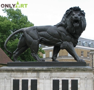 <span class=keywords><strong>Statua</strong></span> di leone di guardia a grandezza naturale in bronzo ruggente per la decorazione del giardino all'aperto - Product Image 1