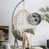 Balançoire de jardin en coton et polyester PE pour usage extérieur Chaise à oeufs suspendue ovale Offre Spéciale