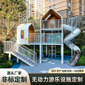 Outdoor <b>Large</b> Stainless Steel <b>Slide</b> Children's <b>Slide</b> Combination Community Scenic Spot Unpowered Amusement Equipment - Product Image 2