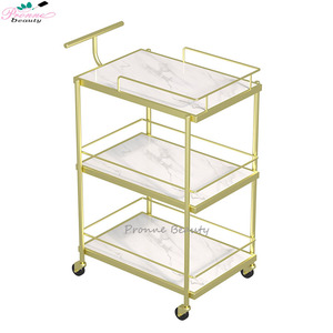 Carrito <span class=keywords><strong>de</strong></span> Peluquería Blanco con 3 Bandejas <span class=keywords><strong>de</strong></span> Almacenamiento, Soporte para <span class=keywords><strong>Secador</strong></span> <span class=keywords><strong>de</strong></span> Pelo, Carrito para Spa <span class=keywords><strong>de</strong></span> Pies - Product Image 5