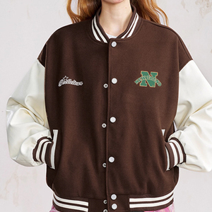 Custom 320g Baseball Jacket Splicing Trend Student All <b>Match</b> Jacket Coat Embroidery Custom Team Clothing Fashion Brand - Product Image 6