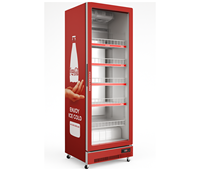 Réfrigérateur commercial à porte vitrée simple pour boissons, avec éclairage LED, personnalisable avec logo OEM, directement de l'usine