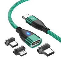 Vente en gros 60W/100W 24pin 5A chargeur rapide 1 M 1.8M câble de données magnétique 3-en-1 pour téléphone et ordinateur portable