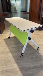 Mesa de Conferencia Metálica Convertible Moderna y Contemporánea para Oficina, Escuela, Aula, Taller, Escritorio de Estudio Plegable con Ruedas para Reuniones - Product Image 6