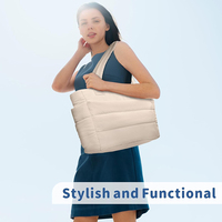 Sac à bandoulière matelassé pour le travail, les voyages, la salle de sport, sac fourre-tout matelassé pour femmes, sac à main matelassé avec poche porte-gobelet et compartiments pour ordinateur portable