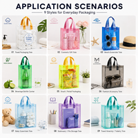 Sac isotherme transparent en PVC personnalisé avec logo, imperméable et portable, avec poignée pour bouteille de vin, bière, champagne