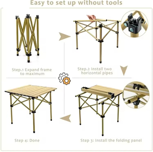 S Size Lightweight <b>Foldable</b> Steel Picnic <b>Garden</b> Dining <b>Table</b> Portable Outdoor Furniture for School Camping Cheap Price Barbecue - Product Image 5