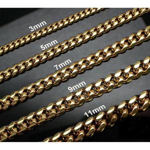 Collar <span class=keywords><strong>de</strong></span> Acero Inoxidable Estilo Hiphop, Cadena Cubana <span class=keywords><strong>para</strong></span> <span class=keywords><strong>Hombre</strong></span> y Mujer, Color Dorado, Metal Sólido, Joyería Punk, Regalo - Product Image 3