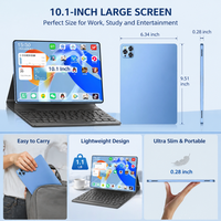 Tablet Empresarial de 10.1 Pulgadas, 12GB RAM, 512GB ROM, 4G LTE, Llamadas, Pantalla HD, Doble SIM, para Oficina, Viajes de Negocios, Reuniones y Trabajo