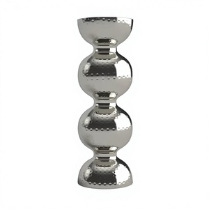 Portavelas martillado de diseño creativo pulido con espejo a la venta, centro de mesa de boda, portavelas decorativo - Product Image 1