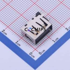 906-862A1024D10200 USB Connector Through hole Component (THT) Connector Type-A USB 2.0 Female Side Insert - Product Image 1