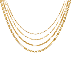 Chaîne de collier en or 18 carats de 2 mm pour hommes, chaînes gourmettes, plaqué or PVD, acier inoxydable, bijoux pour hommes, collier chaîne Connell - Product Image 2