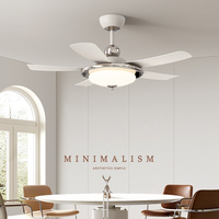 Nouveau Ventilateur de Plafond LED Moderne 2026 de 52 Pouces avec Moteur DC, 5 Pales, Télécommande et 6 Vitesses, Intensité Variable pour Salon