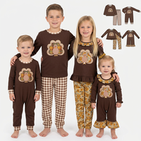 Ensemble 2 pièces tricoté pour bébé garçon et fille, avec applique dinde, tenue de Thanksgiving, vêtements de boutique d'automne, vente en gros
