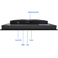 Monitor Layar Sentuh Industri Kapasitif USB Eksternal-Terintegrasi IP65 Baru Ukuran 10.4/12.1/15/15.6/17/18.5/19/21.5/23.6/27 Inci untuk