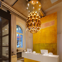 ANNO Grand Lustre Suspendu Or Personnalisé Luxe Hôtel Lobby Globe Pendentif Lustre