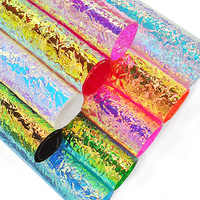 Rouleau de film PVC holographique coloré arc-en-ciel, irisé, dichroïque, gaufré, pour la fabrication de cosmétiques/sacs à main