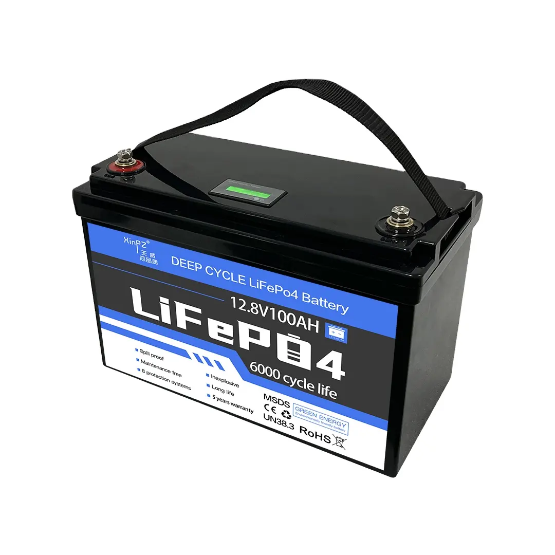 Batterie lifepo4 d'usine chinoise 12v100ah pour bateau de camping-car de stockage d'énergie avec affichage et fonction BT batterie solaire 12v 100ah