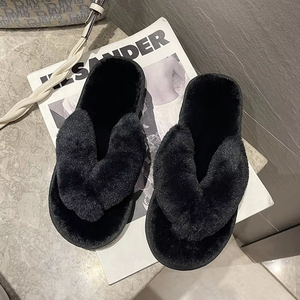 Popular Wholesale TPR Sole Flip Flops and Slippers <b>Artificial</b> Fur Comfortable Slippers With <b>Best</b> Quality - Product Image 4
