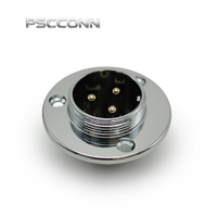 Connecteur circulaire d'aviation PSCCONN série GX GX16, 2, 3, 4, 5, 6, 7, 8, 9, 10 broches, avec bride à 3 trous, prise d'alimentation industrielle