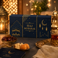 Boîte cadeau personnalisée haut de gamme de luxe avec broderie et doublure en éponge bronzée pour chocolats, parfums et cadeaux du Ramadan, idéale pour l'Aïd Moubarak