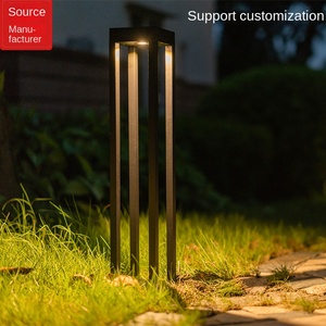 Lampe solaire LED pour pelouse, lampadaire de jardin extérieur, aluminium noir, IP65 résistant à l'eau, lumière du jour 5000K, détecteur de mouvement, 60 faisceaux - Product Image 4