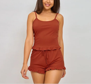 Atacado Mulheres Pijamas <span class=keywords><strong>Set</strong></span> Pijamas Top e Shorts Home <span class=keywords><strong>Ware</strong></span> para Mulheres Pijamas <span class=keywords><strong>Set</strong></span> - Product Image 4