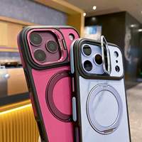 Étui de téléphone en cuir de luxe avec support pliable pour iPhone 18 17 16 15 14 13 12 11 Pro Max, coque antichoc magnétique sans fil à 360°