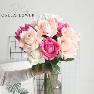 ประดิษฐ์ดอกไม้ Real Touch Rose Stem สำหรับงานแต่งงานตกแต่งบ้าน