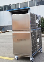 Kandang Anjing 4 Pintu EURVET Veterinary Equipment Heavy Duty dari Baja Anti Karat 304 Stainless Steel