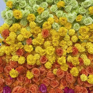 Panel de Pared de Flores Artificiales con Base de Tela 5D, Diseño Degradado, para Decoración de Bodas, Fotografía, Transmisiones en Vivo y Eventos, Personalizable, Venta al Por Mayor - Product Image 1