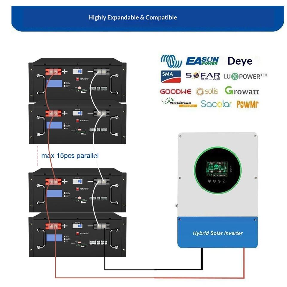Lithium LiFePo4 Battery 51.2v 48v 100AH 200AH 300AH 400AH Solar Energy ...