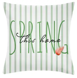 Green Leaf Cushion Cover Sofa Home Printing Pillow Cover Flowers Throw Pillows CRD94