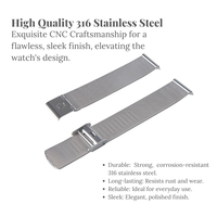 Bracelet de montre milanais personnalisé de 18 mm en acier inoxydable 316L avec fermoir pliable et bracelet respirant pour Samsung Huawei Xiaomi Smartwatches