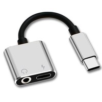 Bestseller 2-in-1 Typ-C zu 3,5mm Klinkenadapter USB-C zu 3,5mm Kopfhörer- und Ladeadapter für Smartphones