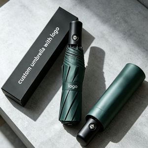 Parapluie compact automatique léger et promotionnel, personnalisé avec impression de logo, idéal pour les entreprises et les cadeaux - Product Image 1